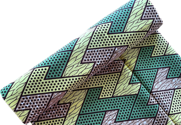 Afrikanischer Waxprint GREEN ZIGZAG